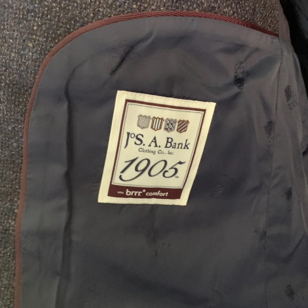 Jos A Bank 1905 Tailored Fit Blazer 48L Charcoal Grey Wool Sport Coat brrr